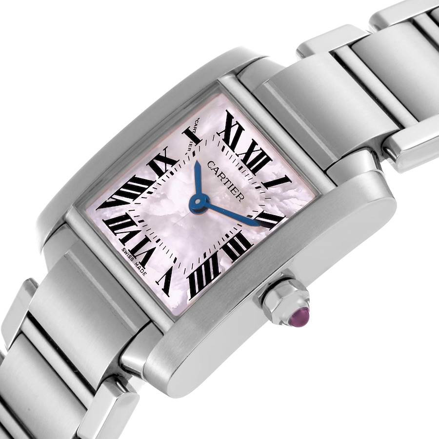 Cartier Tank Francaise Mother of Pearl Dial Steel Ladies Watch W51028Q3