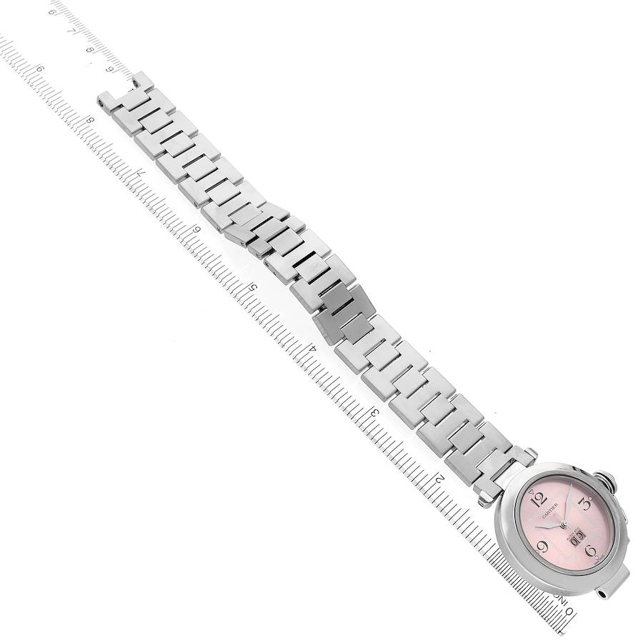 Cartier Pasha Big Date Pink Dial Steel Ladies Watch W31058M7