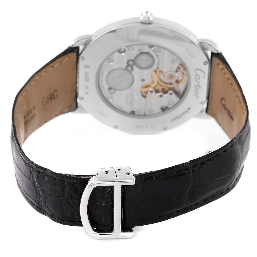 Cartier Ronde Louis White Gold Pave Diamond Mens Watch WR007004