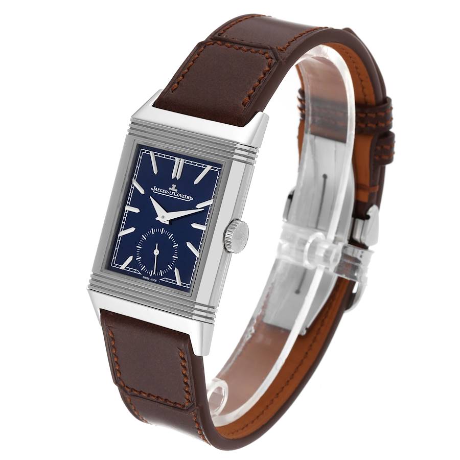 Jaeger LeCoultre Reverso Tribute Blue Dial Steel Mens Watch 214.8.62 Q3978480