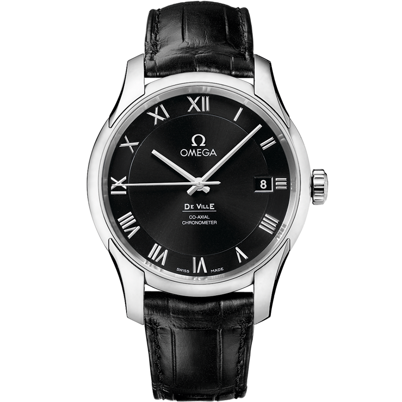 Omega De Ville 41 mm, steel on leather strap 431.13.41.21.01.001