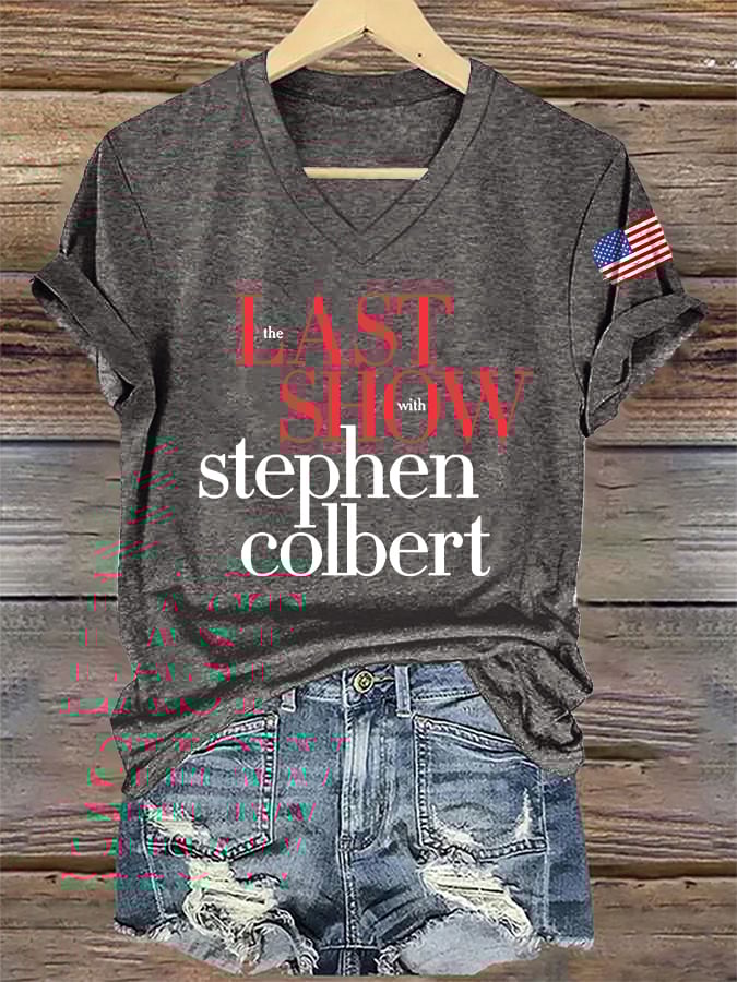 🔥Buy 3 Get 15% Off🔥V-Neck Retro Last Show Print T-Shirt