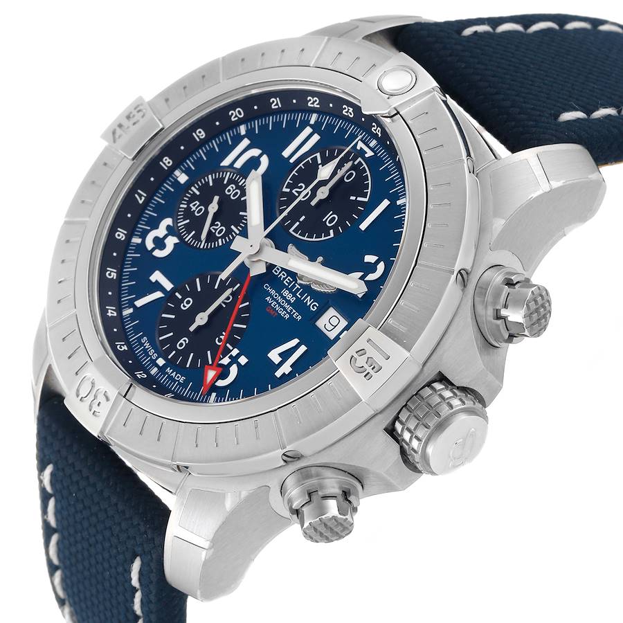 Breitling Avenger Chronograph GMT 45 Steel Mens Watch A24315