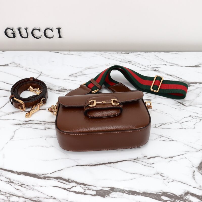 Replica Gucci Horsebit 1955 Double G Mini Brown