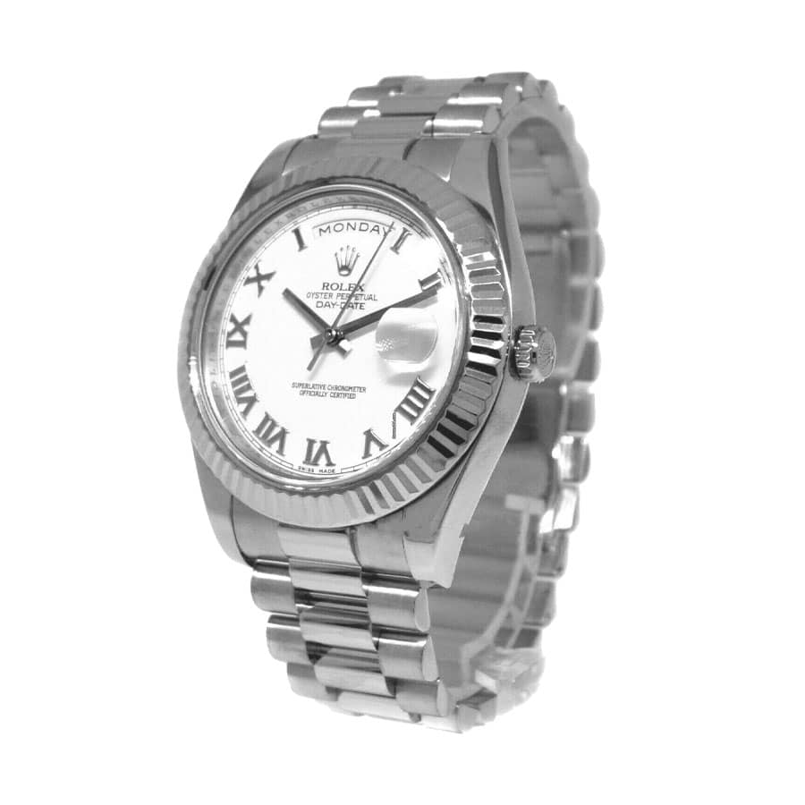 Rolex Day-Date 218239 Super Clone Stainless Steel White Dial