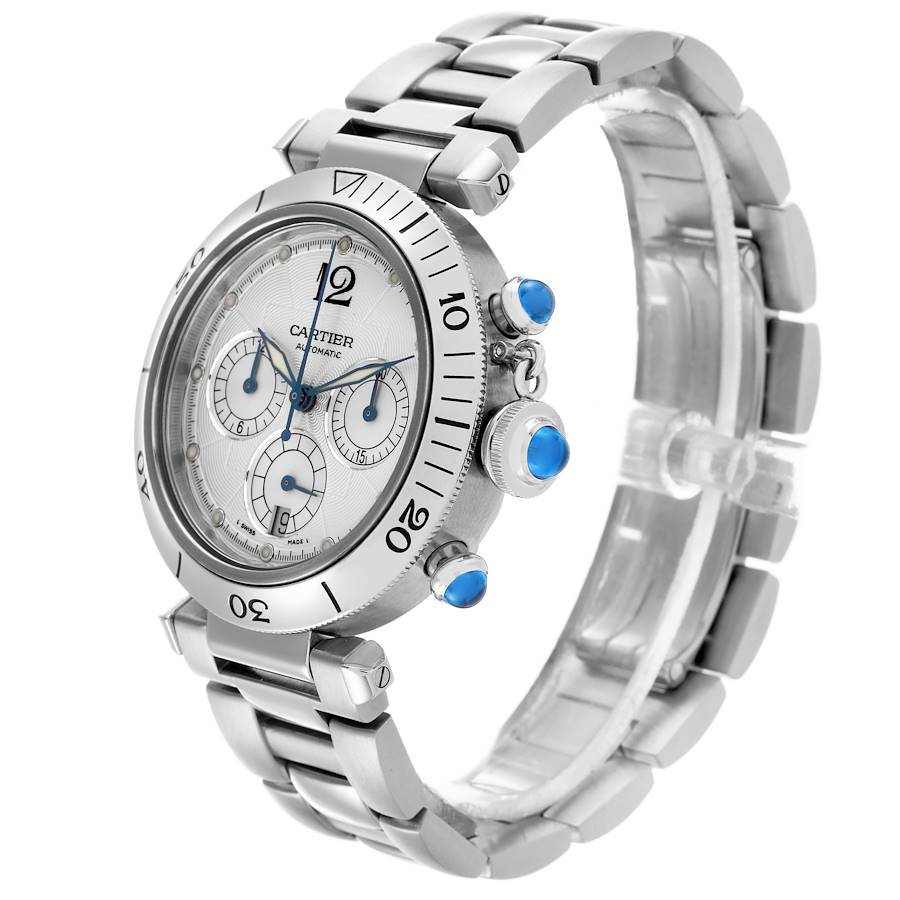 Cartier Pasha Seatimer Chronograph Steel Mens Watch W31030H3
