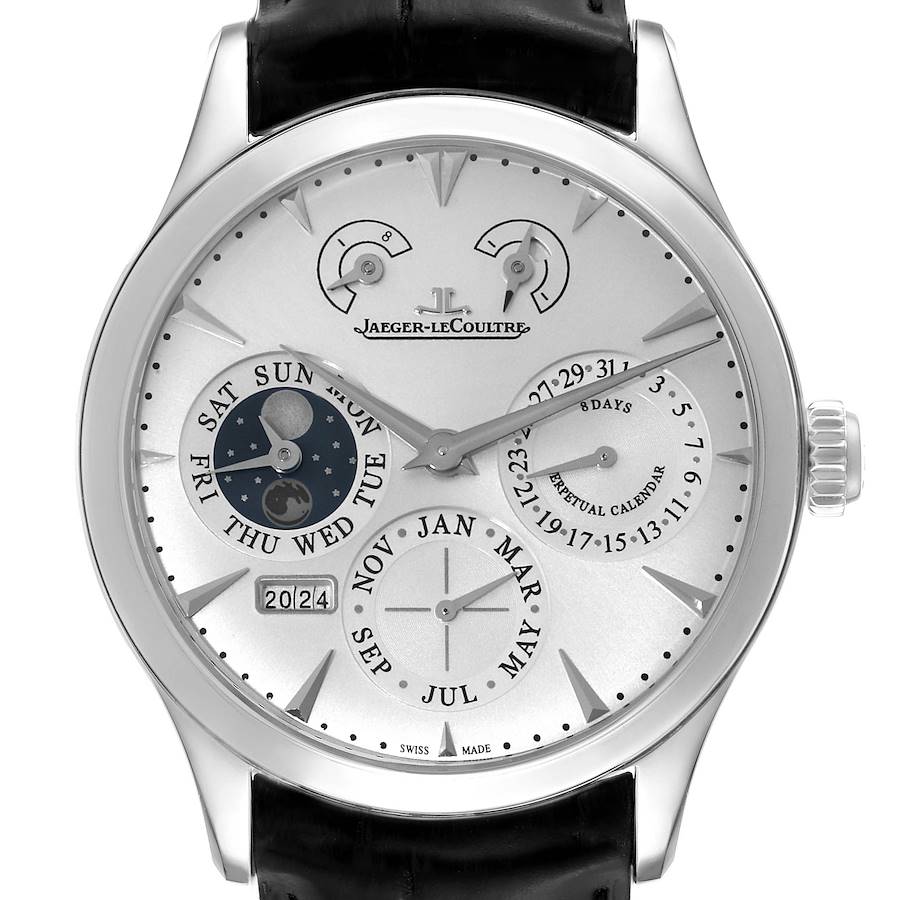 Jaeger LeCoultre Master 8 Day Perpetual Calendar Steel Watch 174.8.26.S Q1618420