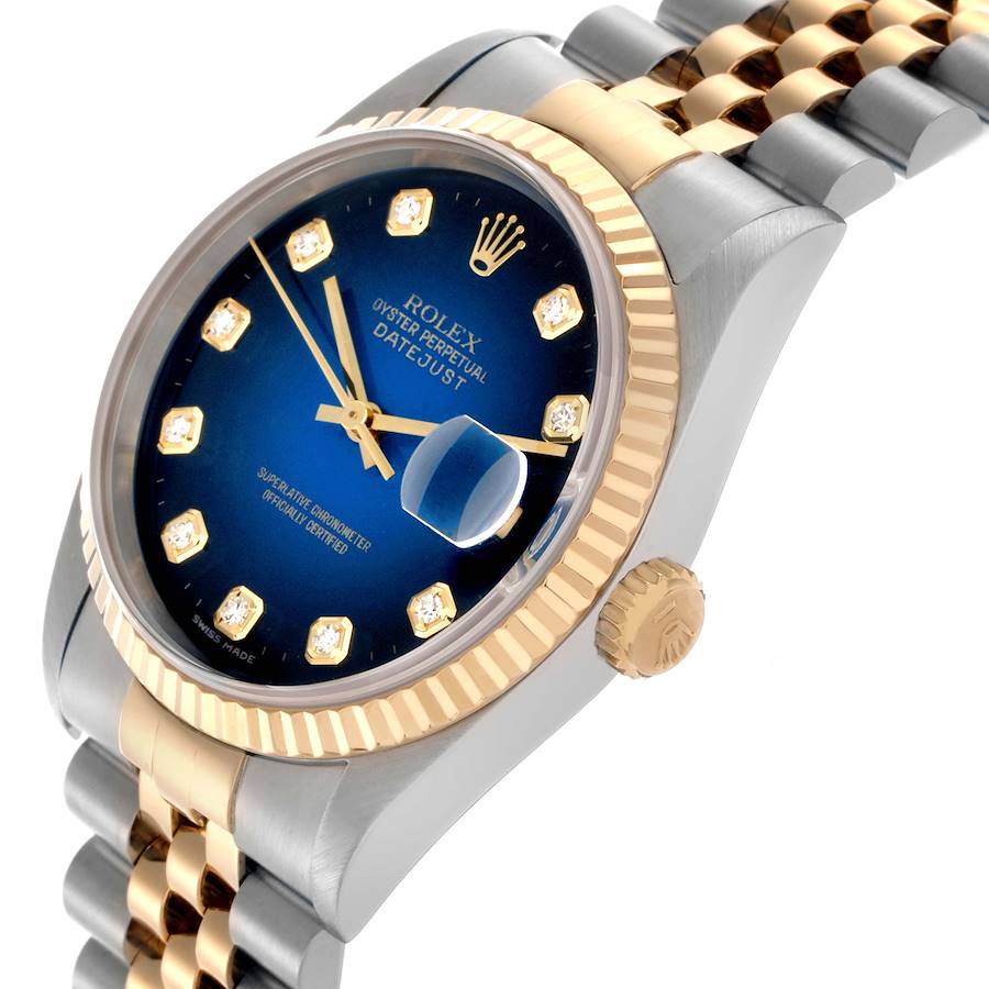 Rolex Datejust Vignette Diamond Steel Yellow Gold Mens Watch 16233