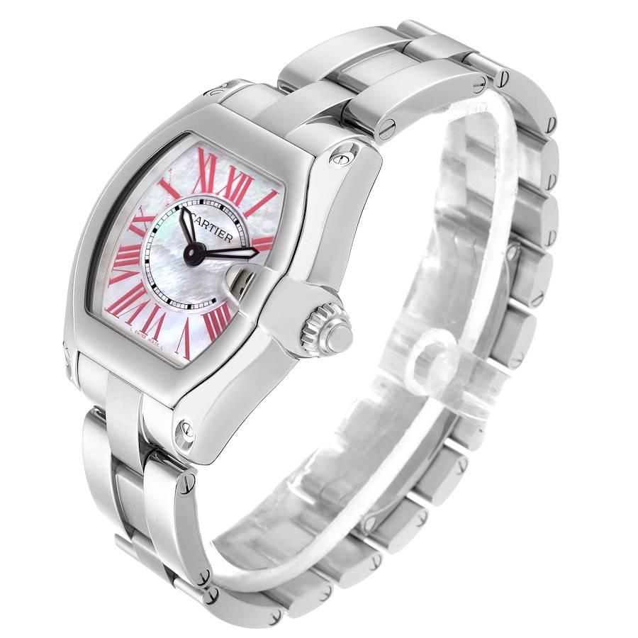 Cartier Roadster Mother of Pearl Dial Steel Ladies Watch W6206006