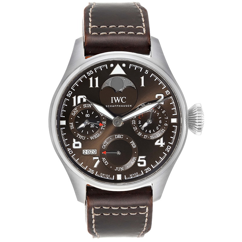 IWC Big Pilot Prepetual Calendar Brown Dial Mens Watch IW503801