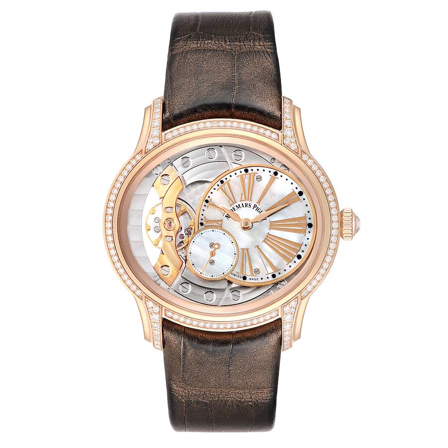Audemars Piguet Millenary Rose Gold MOP Diamond Ladies Watch 77247OR