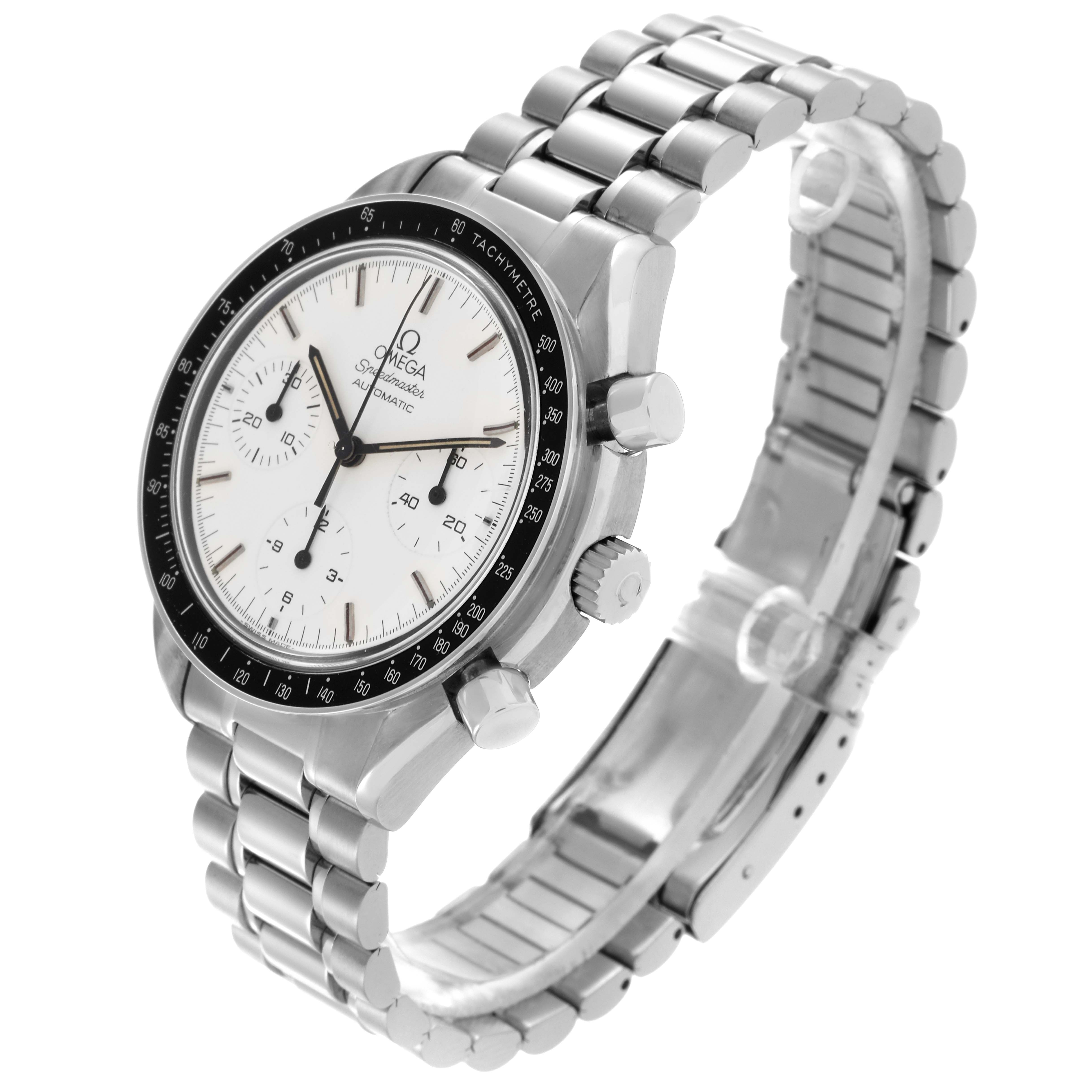 Omega Speedmaster Reduced Albino White Dial Steel Mens Watch 39.0 MM 3510.20.00
