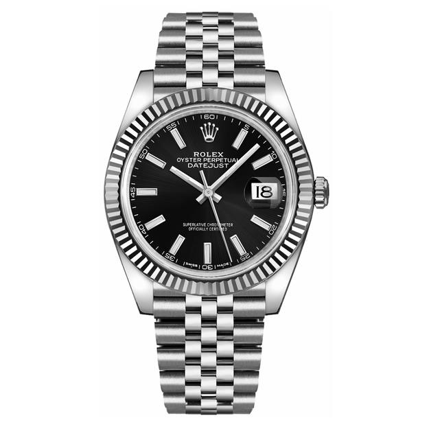 Rollie-The Crown Datejust Black Dial Men's 41mm