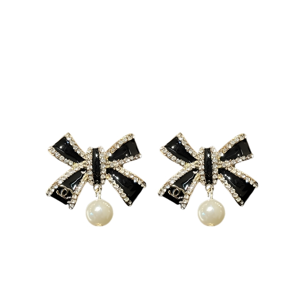Chanel Cc Costume Earrings Black Abg402 B21902 U3576