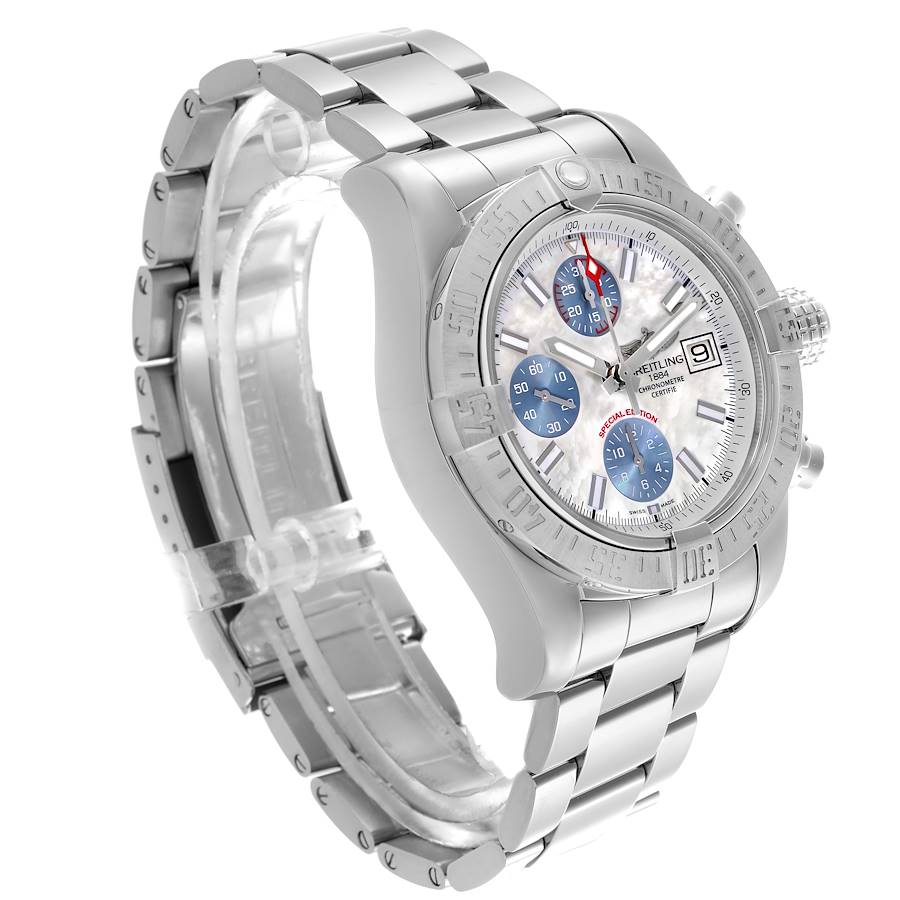 Breitling Avenger II Mother of Pearl Steel Mens Watch A13381