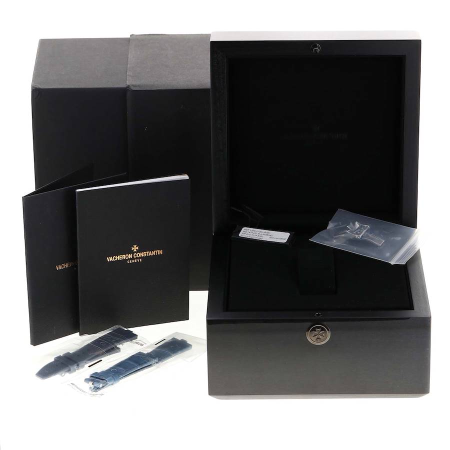 Vacheron Constantin Overseas Blue Dial Diamond Steel Ladies Watch 1205V