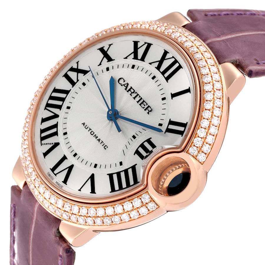 Cartier Ballon Bleu Automatic Rose Gold Diamond Ladies Watch WE900551