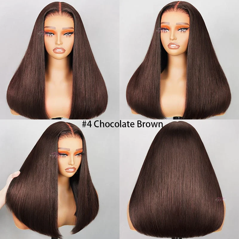Megalook 6x5 Invisible Knots Glueless Chocolate Brown Straight Wigs Realistic Hairline Beginner Friendly