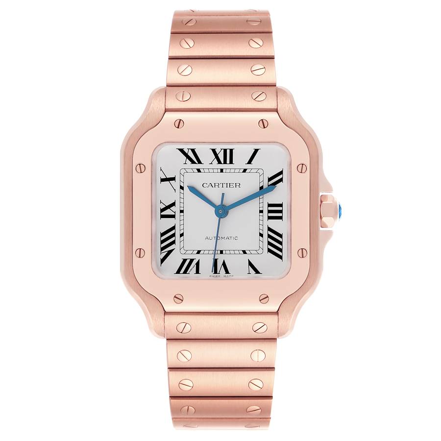Cartier Santos De Cartier Medium Rose Gold Mens Watch WGSA0031