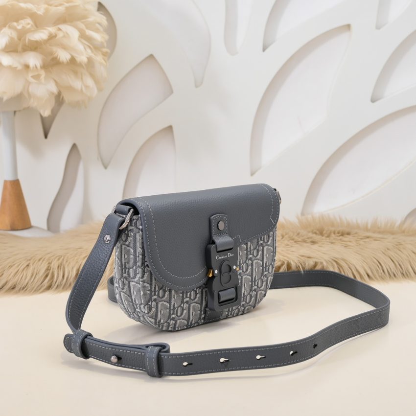 Replica Dior Saddle Messenger Bag Oblique Grey