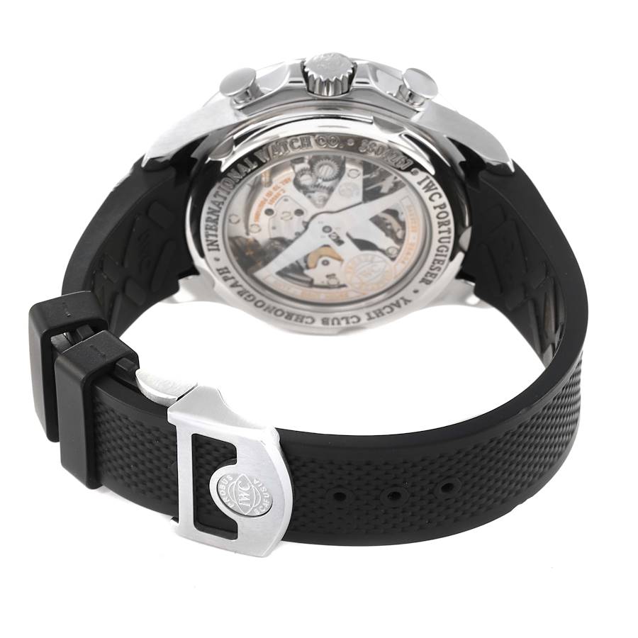 IWC Portuguese Yacht Club Chronograph Black Dial Steel Mens Watch IW390210