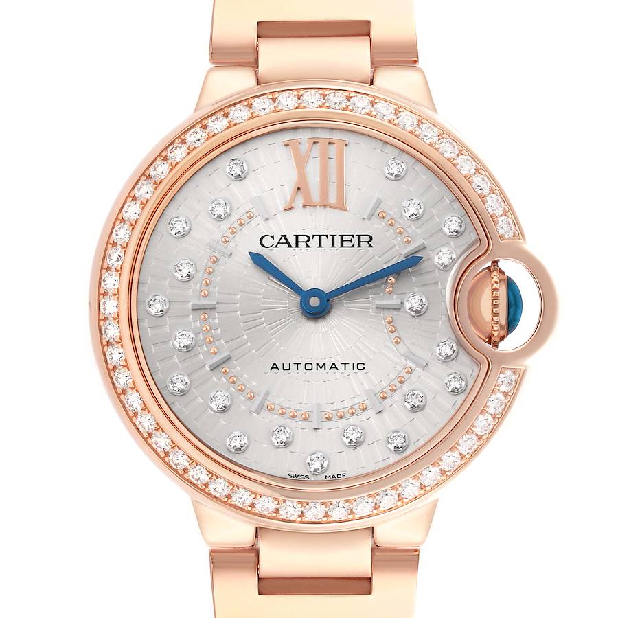 Cartier Ballon Bleu Rose Gold Diamond Ladies Watch WJBB0082