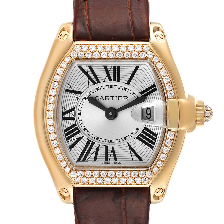 Cartier Roadster Ladies 18K Yellow Gold Diamond Watch WE500160