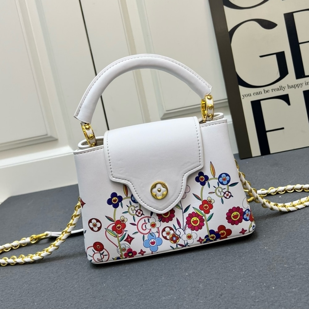 Louis Vuitton X Murakami Capucines East West Mini White 21cm M13246