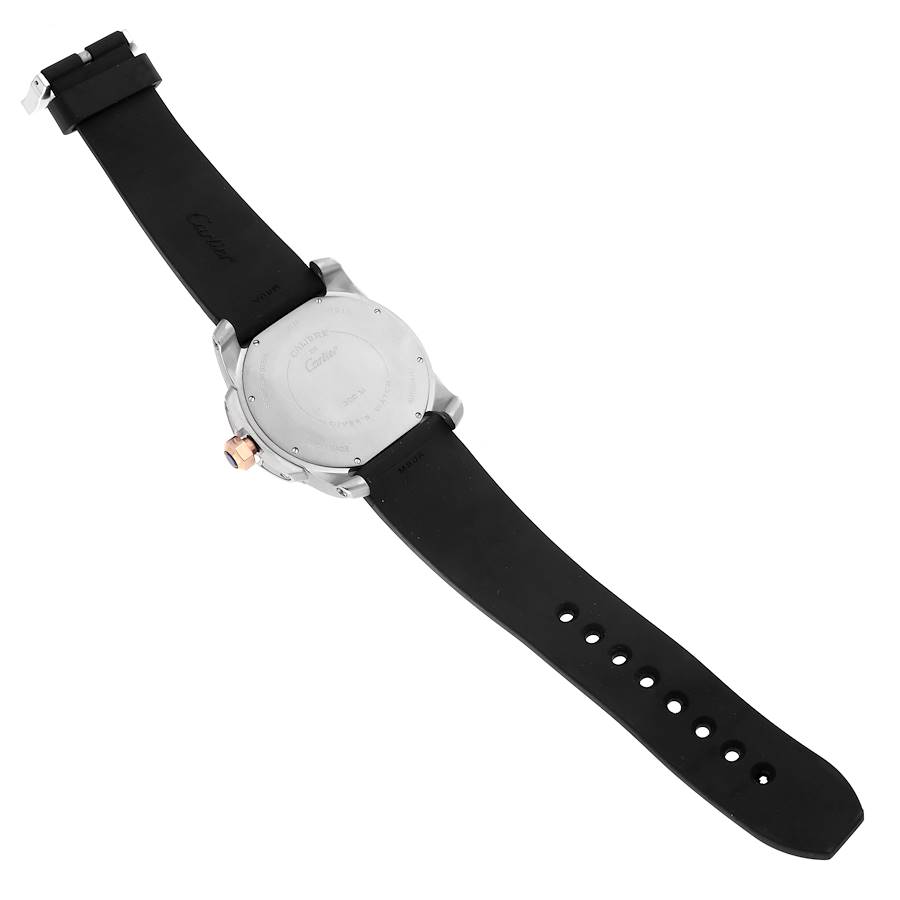 Cartier Calibre Diver Steel Rose Gold Black Dial Mens Watch W7100055
