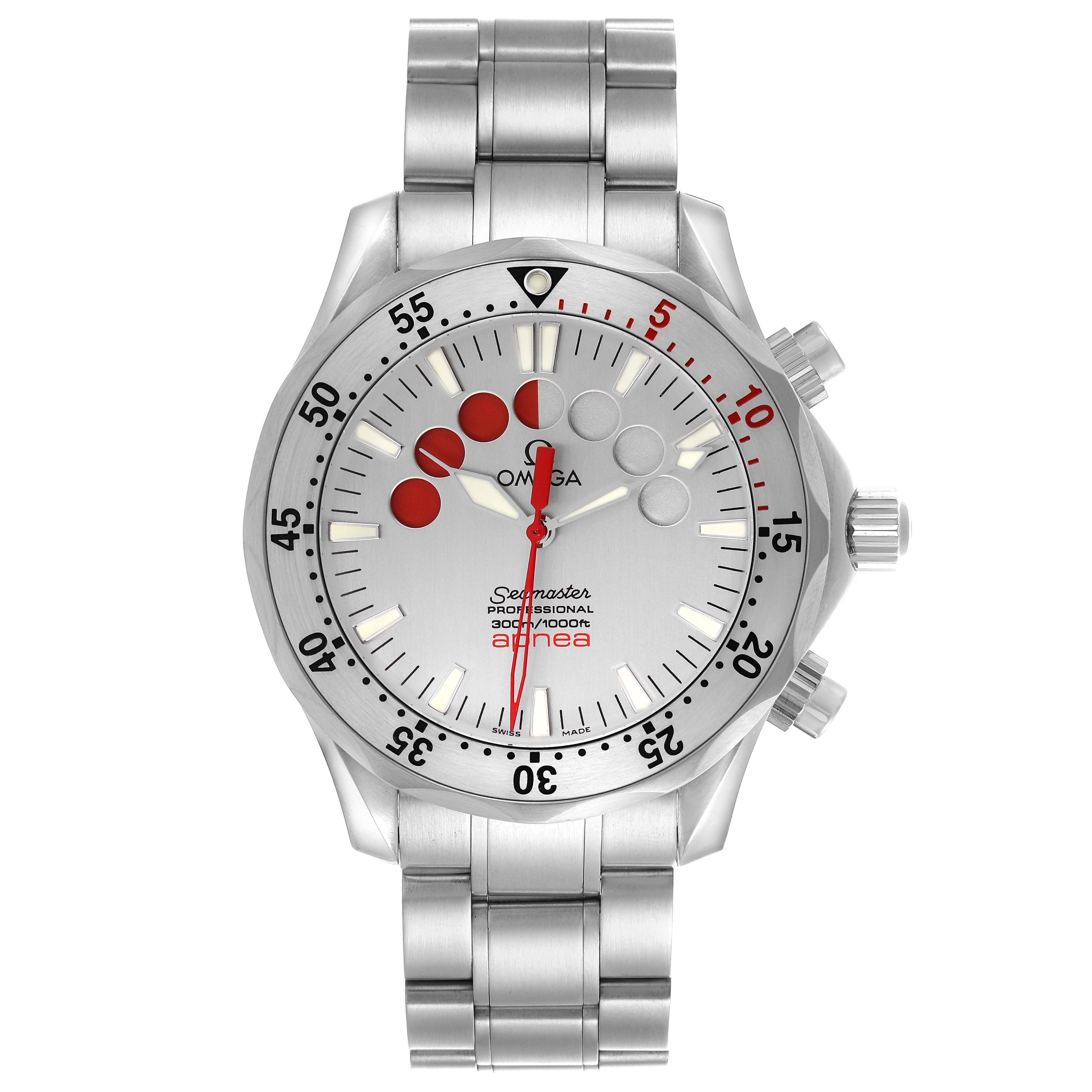 Omega Seamaster Apnea Jacques Mayol Silver Dial Mens Watch 42.0 MM 2595.30.00