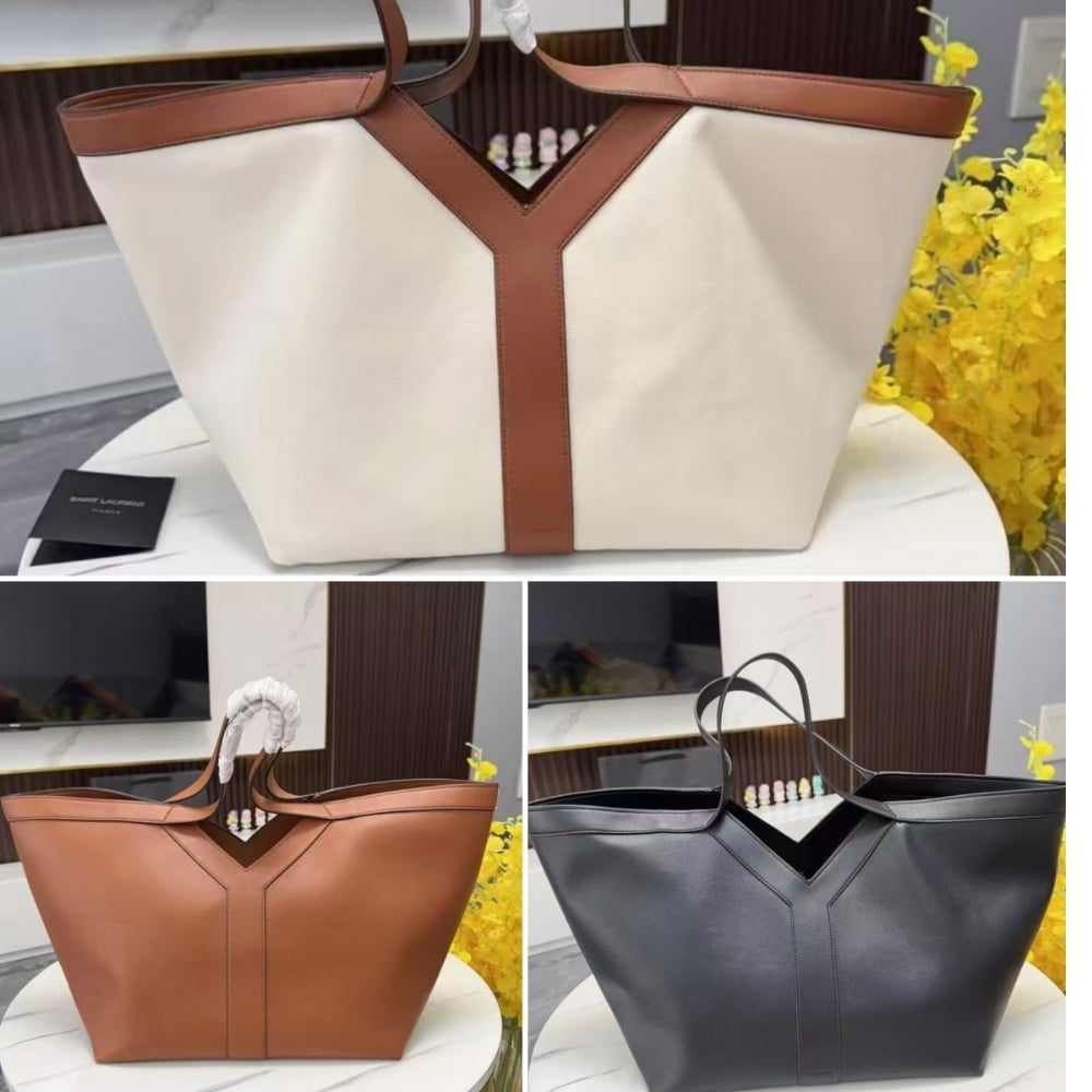 Saint Laurent Y Tote In Leather Bag Brown 37cm 817602aaec36359