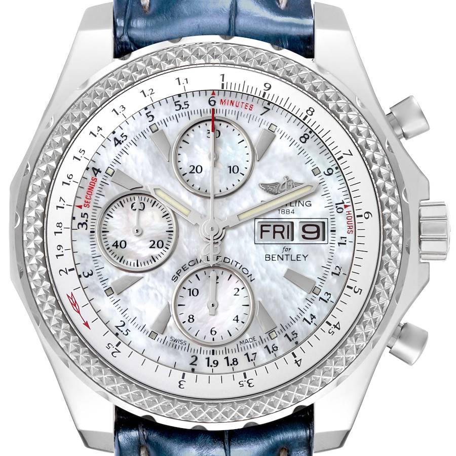 Breitling Bentley Motors GT Mother of Pearl Dial Steel Mens Watch A13362