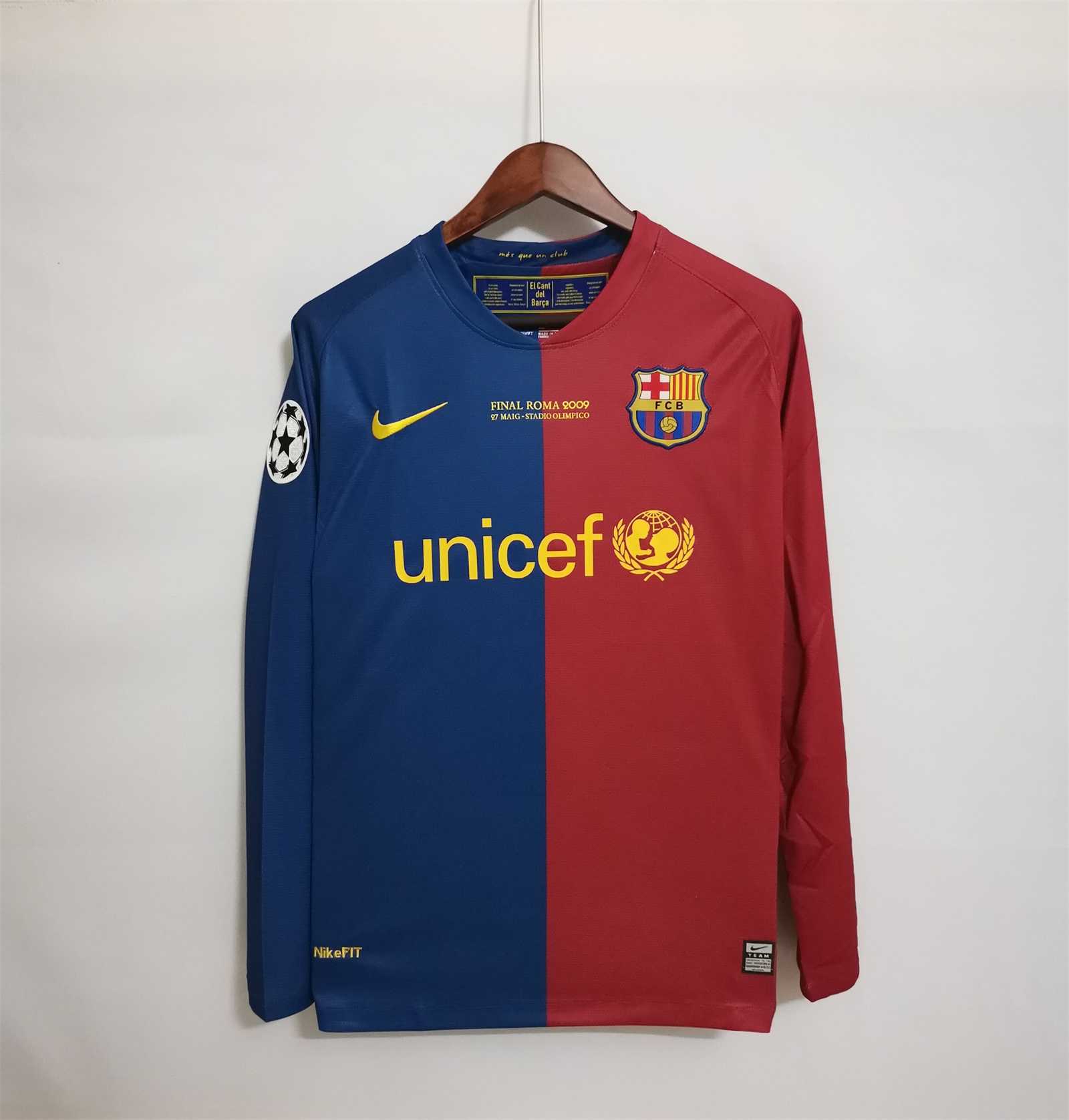 Retro Barcelona 08-09 Home Long Sleeve Jersey
