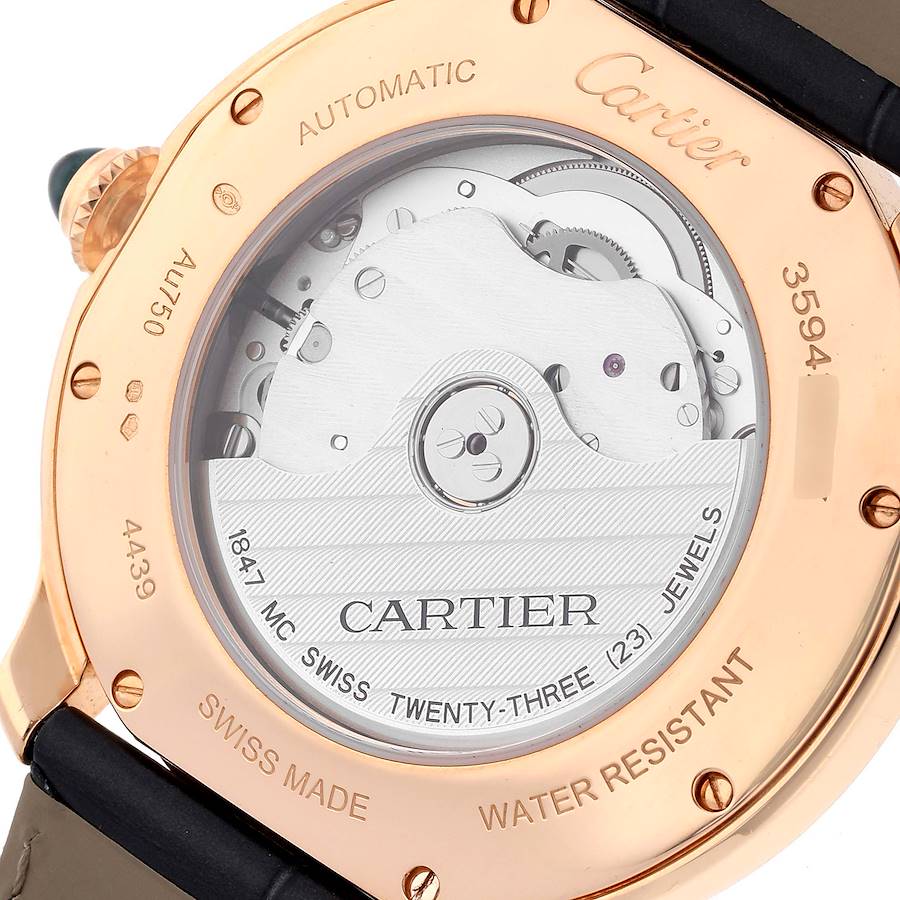 Cartier Ronde Louis Rose Gold Silver Dial Automatic Mens Watch WGRN0011