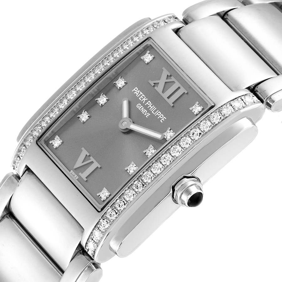 Patek Philippe Twenty-4 Grey Diamond Dial Steel Ladies Watch 4910