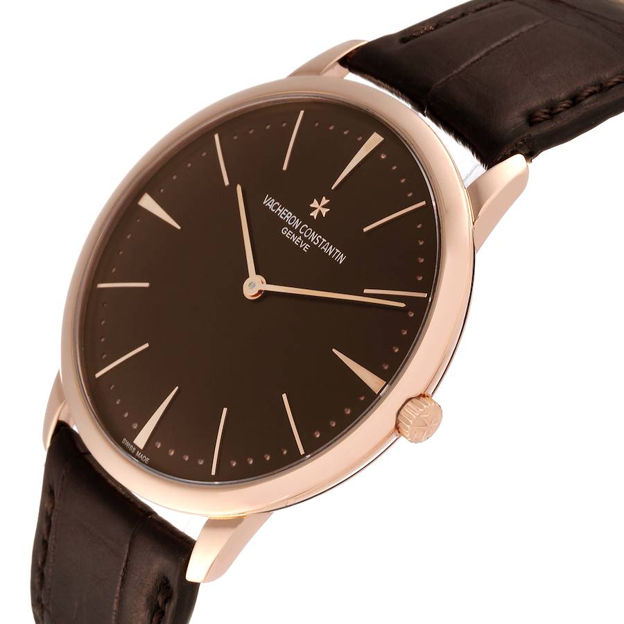 Vacheron Constantin Patrimony Grand Taille Brown Dial Rose Gold Watch 81180