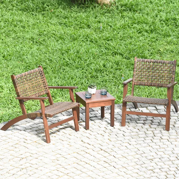 3-Piece Outdoor Rattan Bistro Set