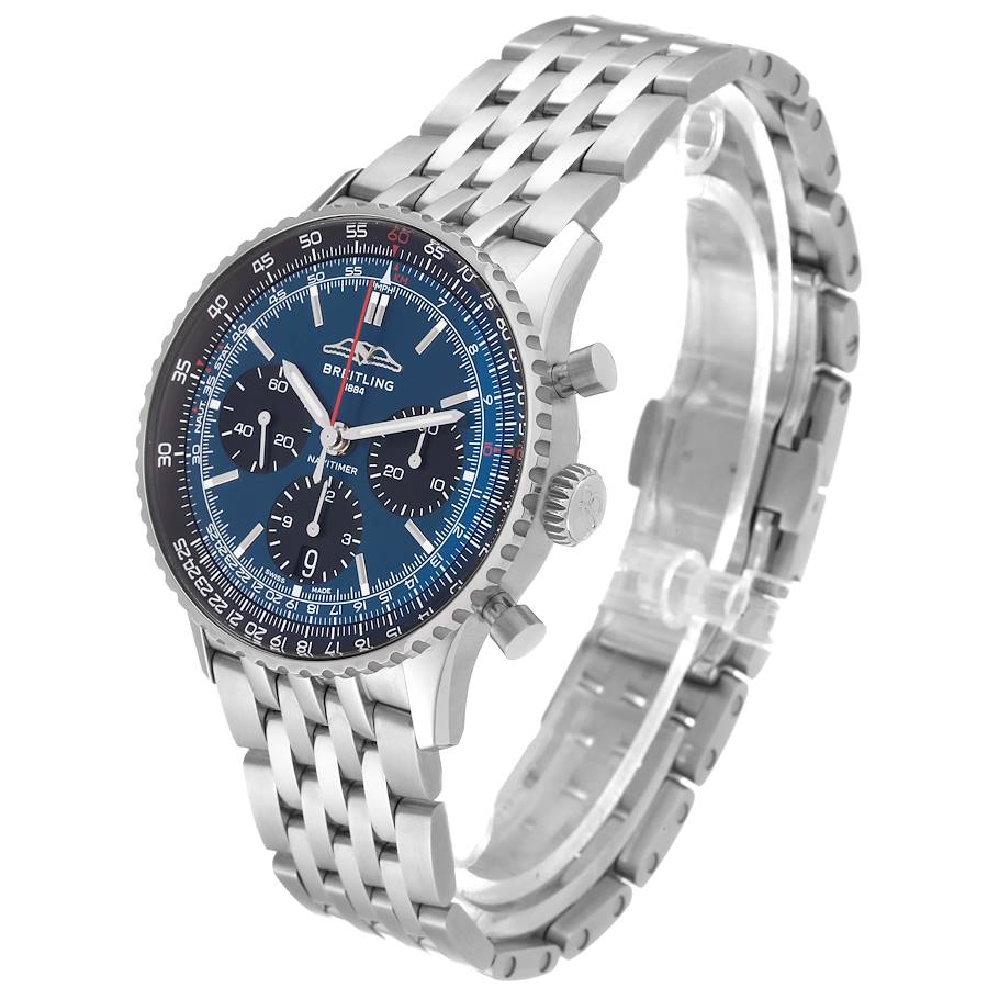 Breitling Premier B01 42mm Steel Blue Dial Mens Watch AB0118