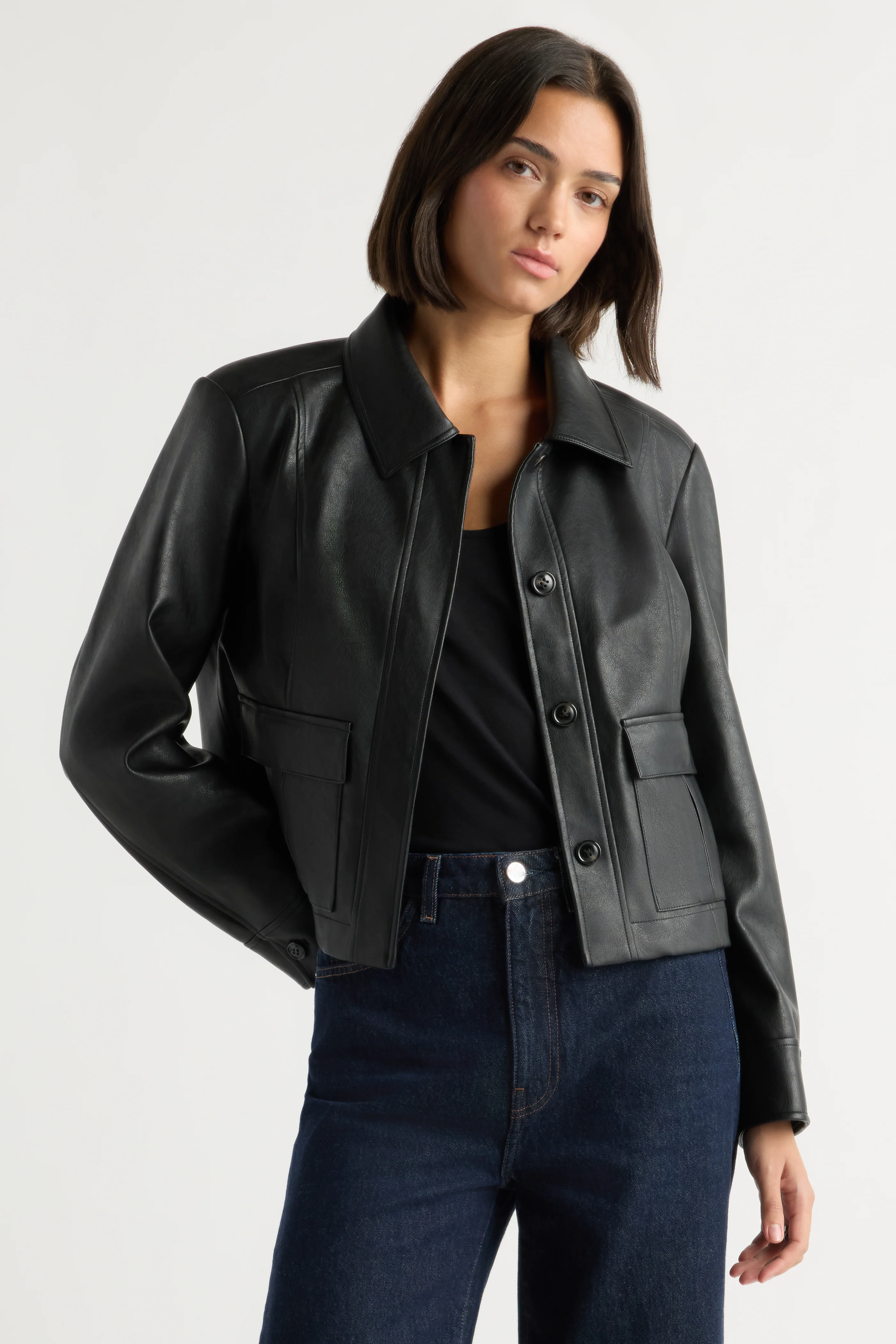 Shonna Vegan Leather Chore Jacket
