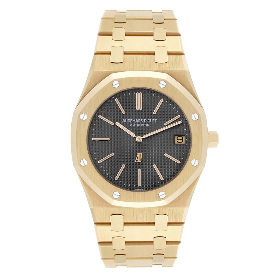 Audemars Piguet Royal Oak Jumbo Yellow Gold Grey Dial Mens Watch 5402BA