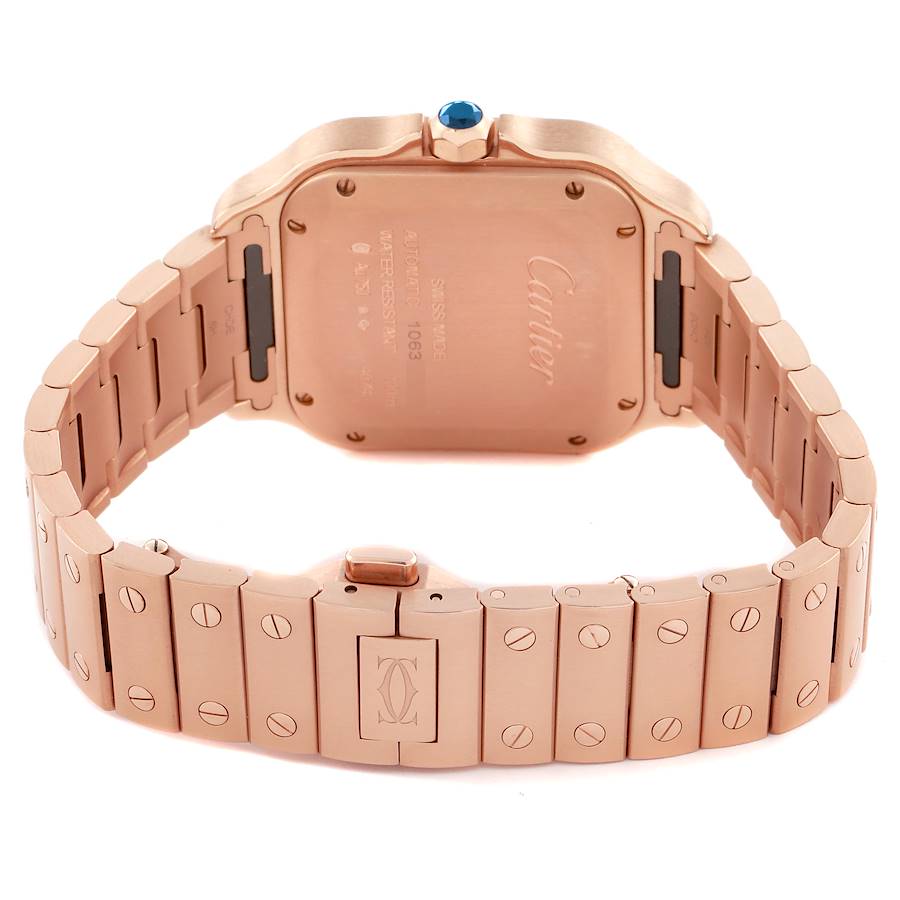 Cartier Santos De Cartier Medium Rose Gold Mens Watch WGSA0031