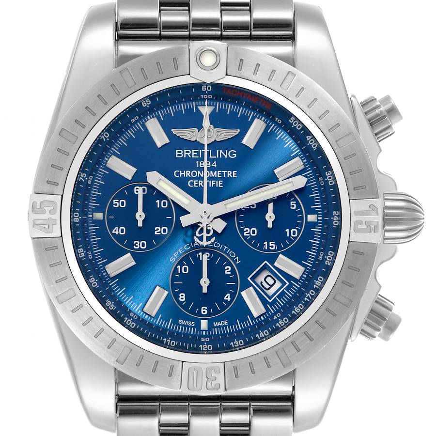Breitling Chronomat Airbourne 44 SE Blue Dial Steel Mens Watch AB0115s