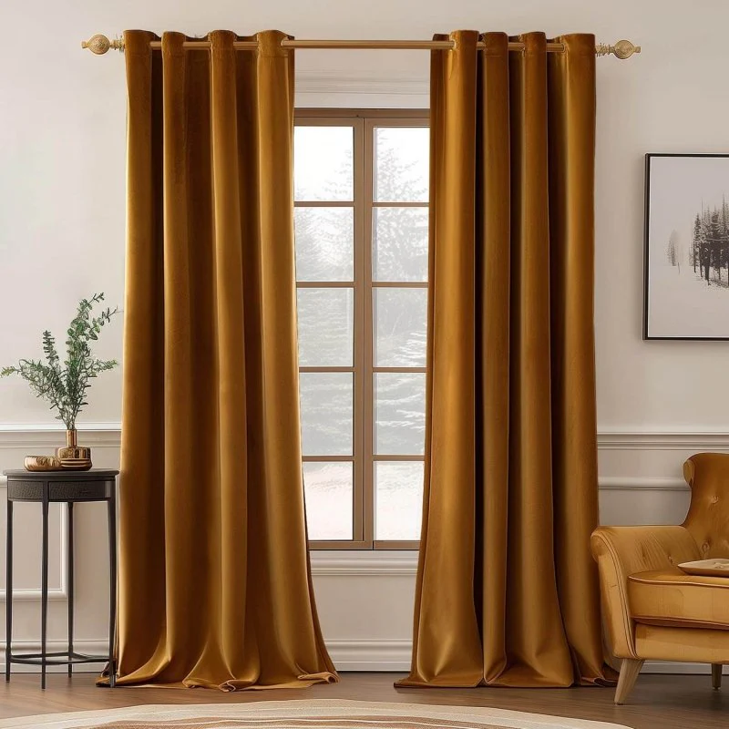 Custom Velvet Luxury Blackout Curtains  (2 Panels) - Grommet