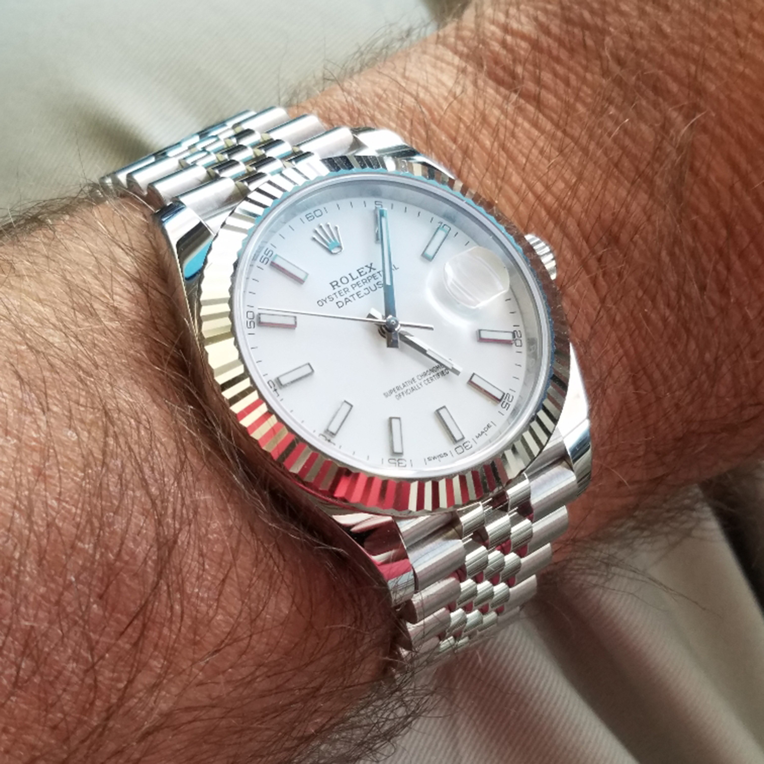 Rolex Datejust 41 Oystersteel and 18K White Gold 41 mm White Dial 126334-0010