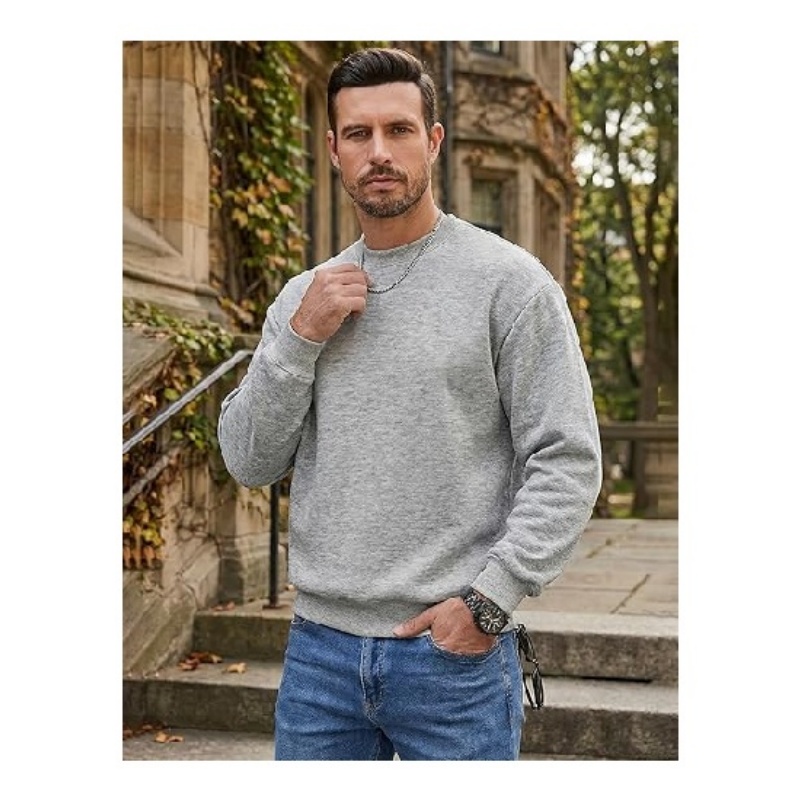 Men's Casual Crewneck Cotton Pullover Sweatshirts