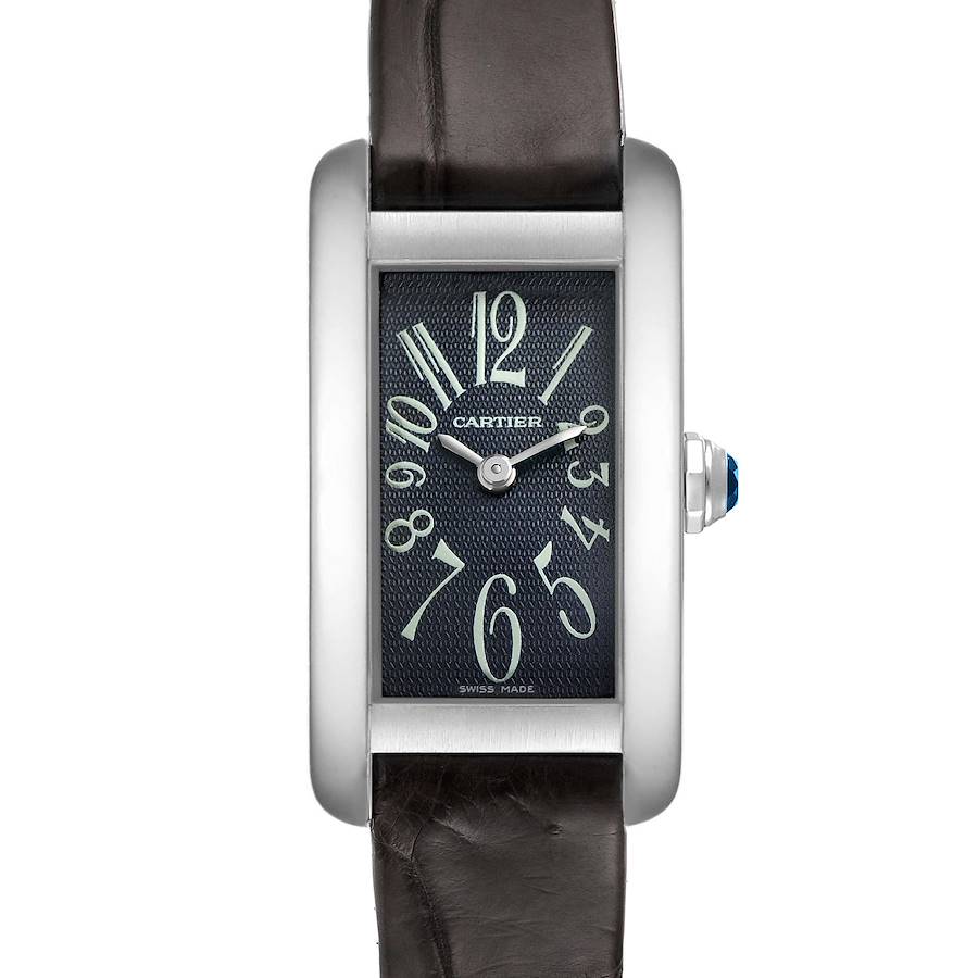 Cartier Tank Americaine Grey Dial White Gold Ladies Watch W2605129