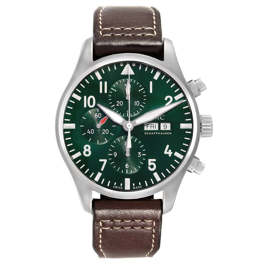 IWC Pilot Racing Green Dial Chronograph LE Mens Steel Watch IW377726