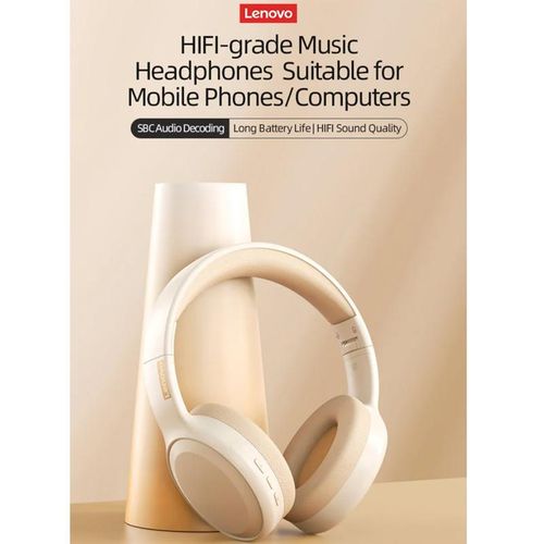 Lenovo TH30 Bluetooth Noise Cancelling HiFi Foldable AUX Headset - Pink