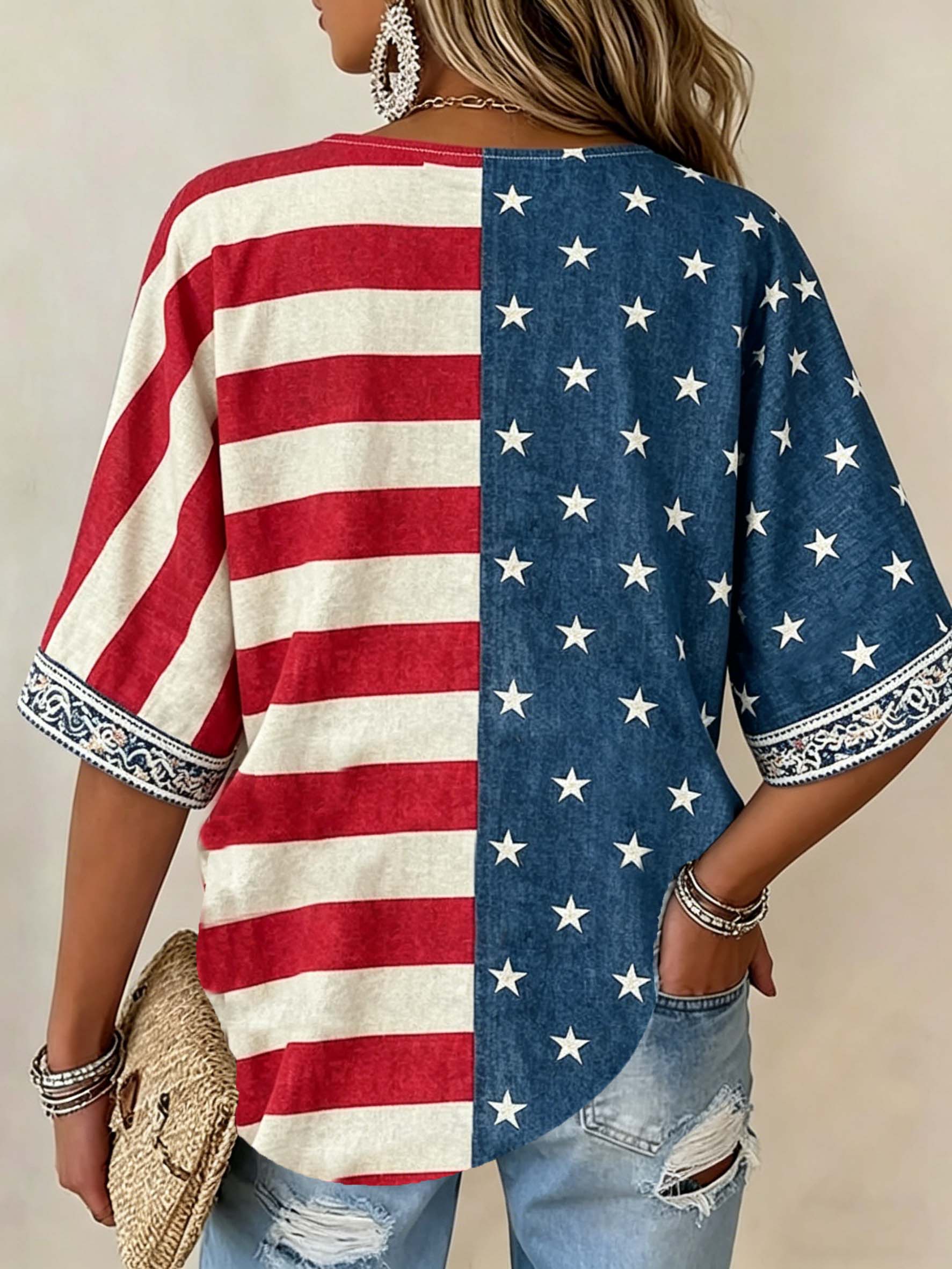 Women's 250th Anniversary Freedom Flower Art Print T-Shirt