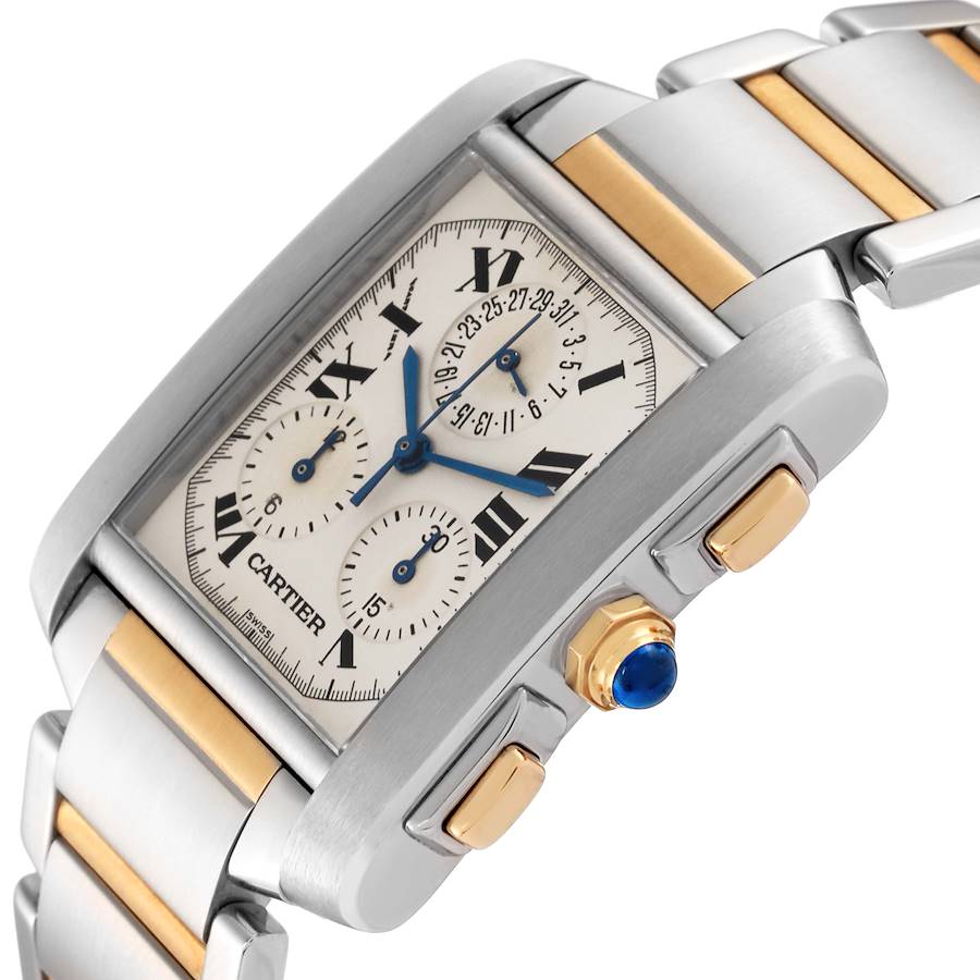 Cartier Tank Francaise Chronograph Steel Yellow Gold Mens Watch W51004Q4
